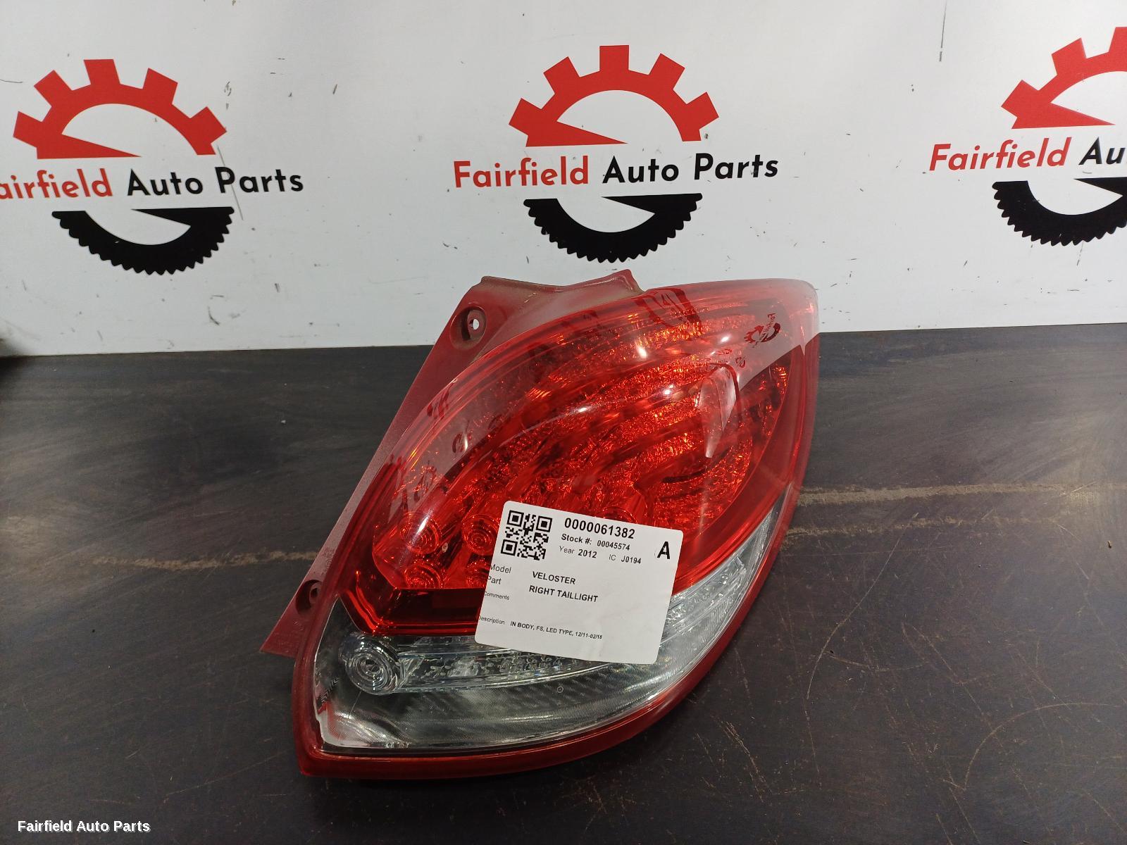 2011-2018 Hyundai Veloster Right Taillight