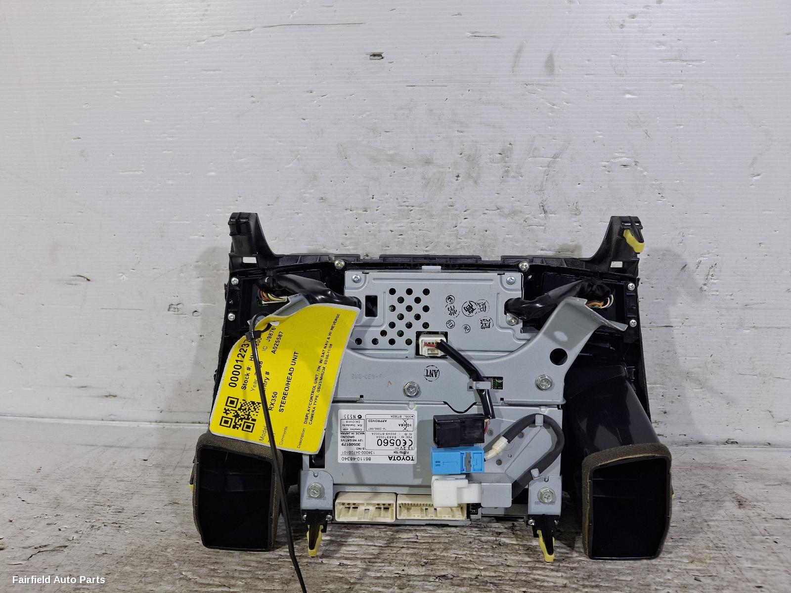 2006-2008 Lexus Rx Series Radio Cd Dvd Sat Tv