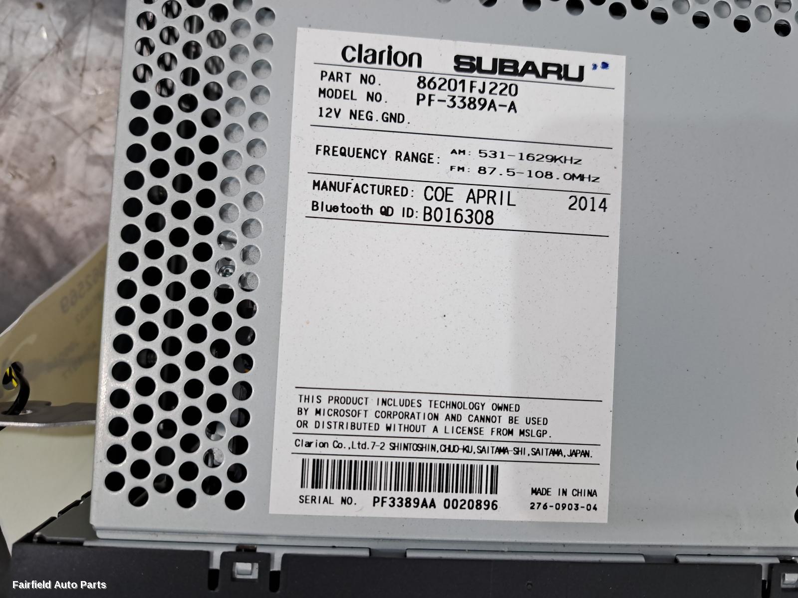 2011-2014 Subaru Impreza Radio Cd Dvd Sat Tv