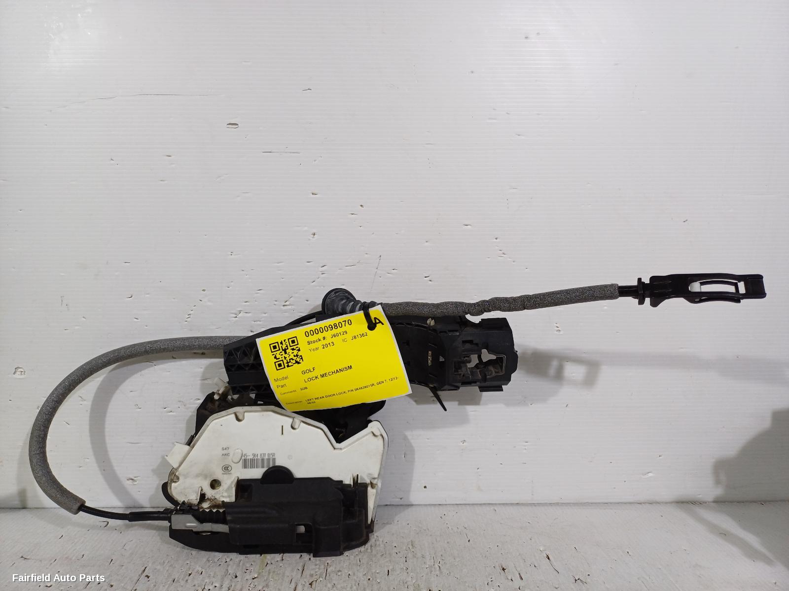 2012-2020 Volkswagen Golf Door Boot Gate Lock