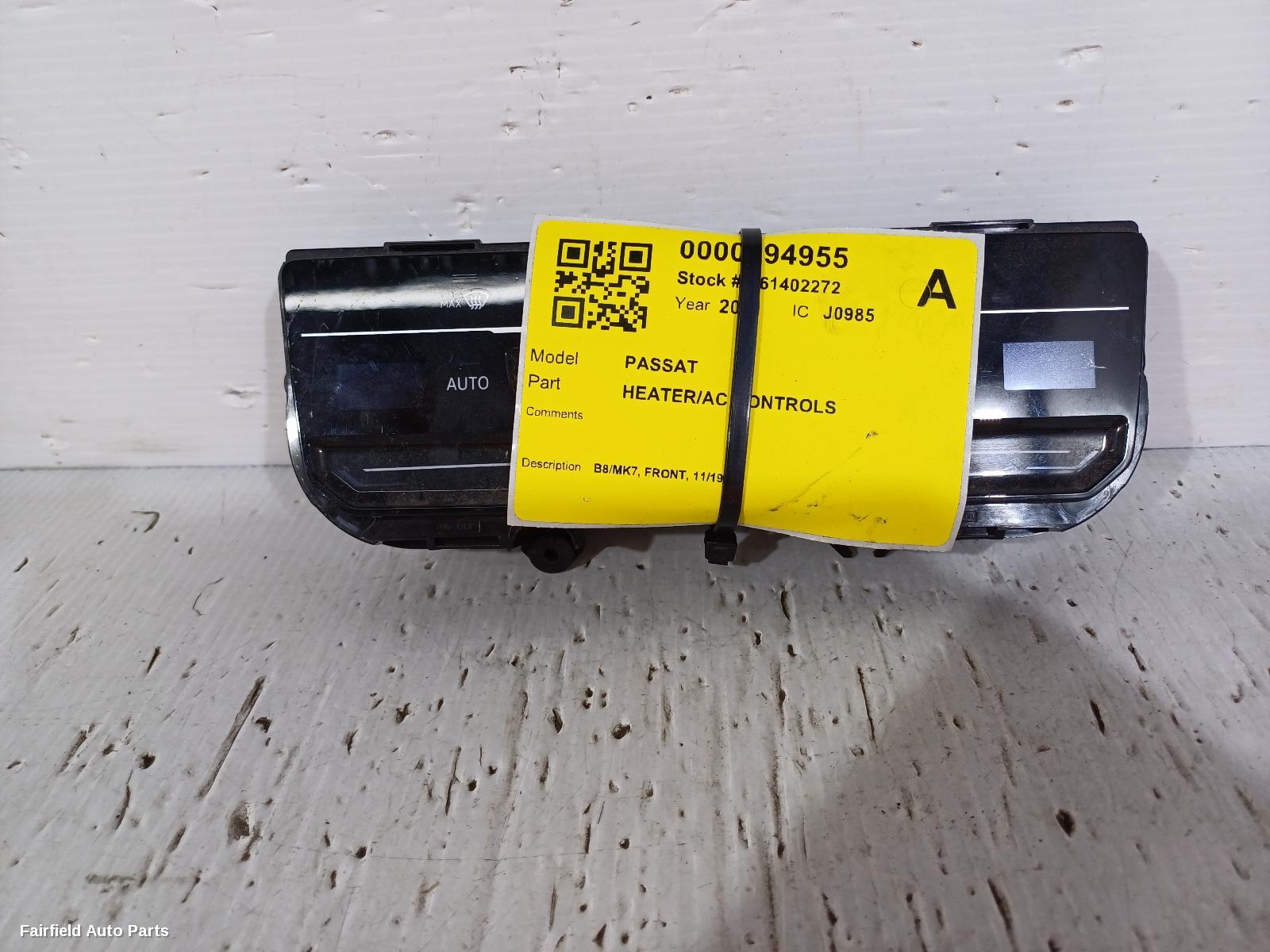 2019-2023 Volkswagen Passat Heater Ac Controls