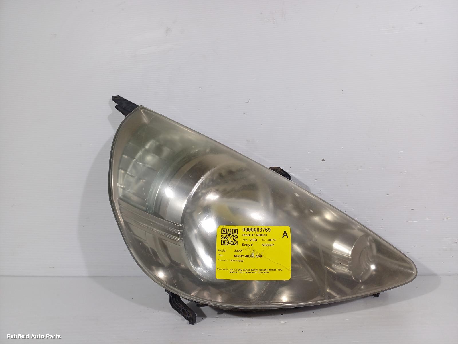 2004-2008 Honda Jazz Right Headlamp