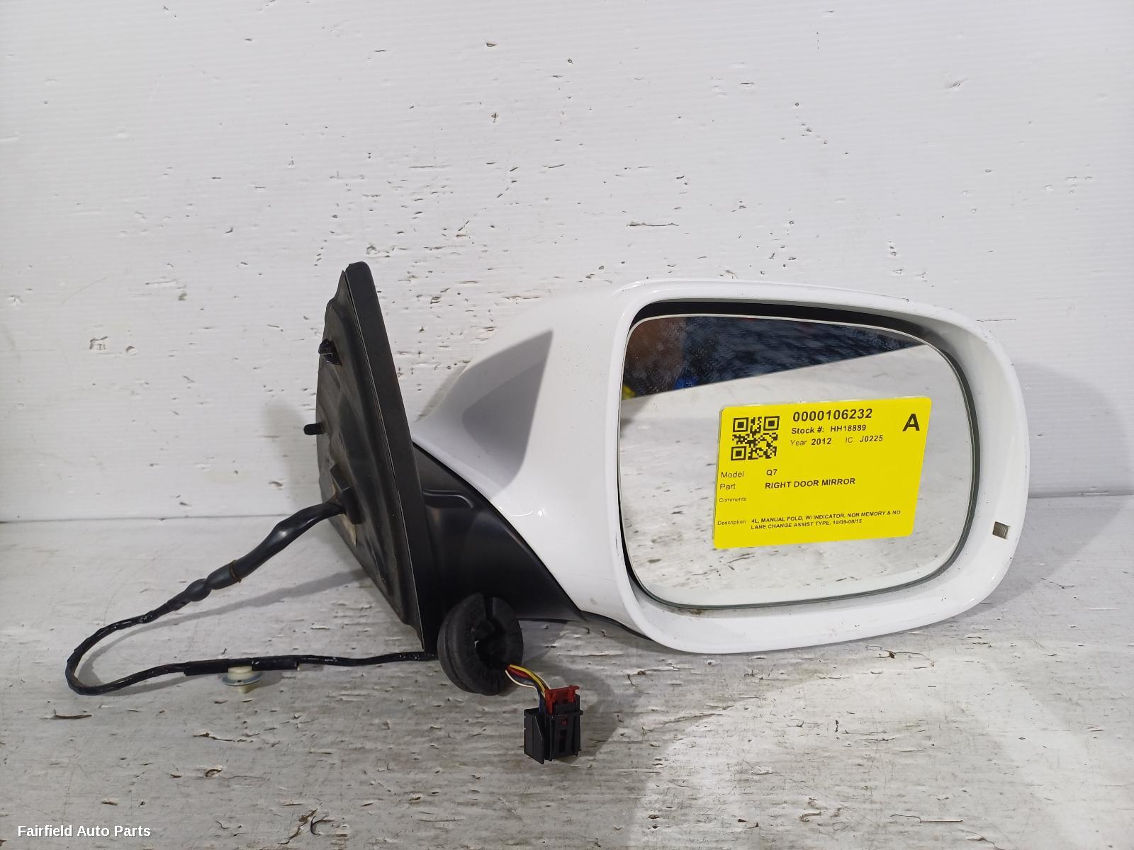 2009-2015 Audi Q7 Right Door Mirror