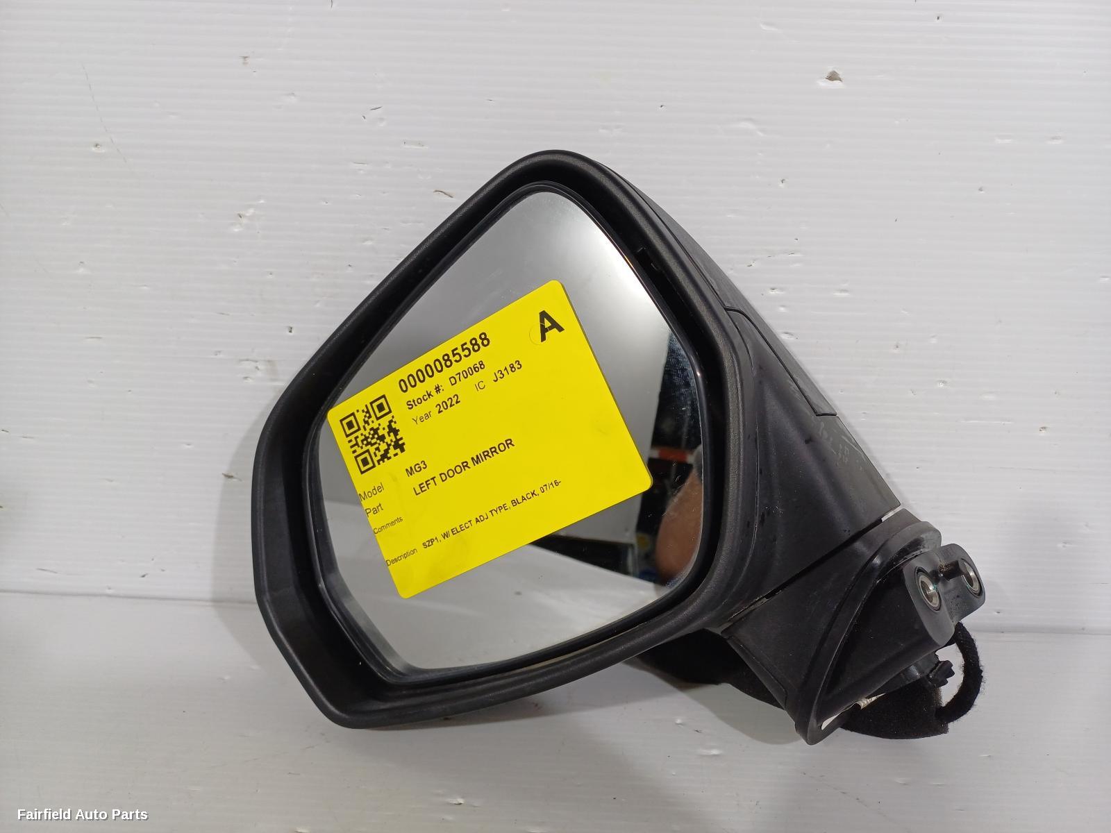 2016-2024 Mg Mg3 Left Door Mirror