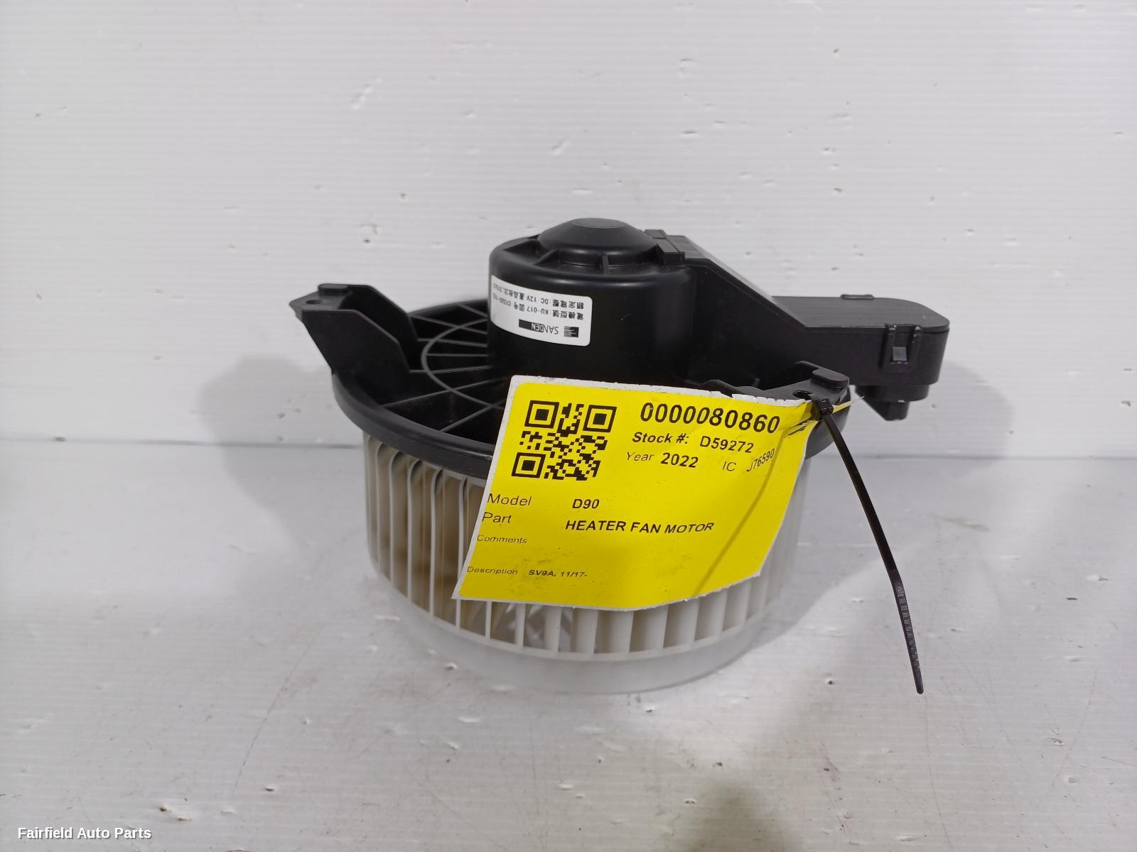 2017-2026 Ldv D90 Heater Fan Motor