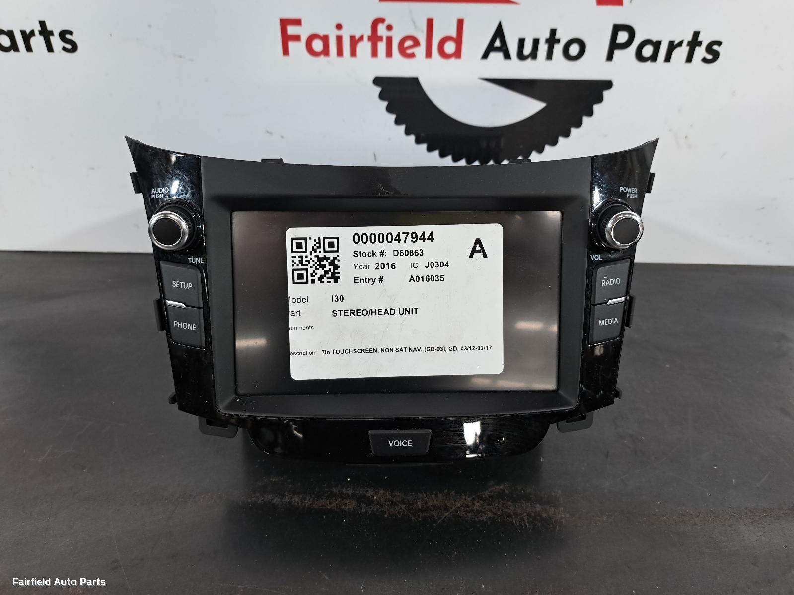 2012-2017 Hyundai I30 Radio Cd Dvd Sat Tv