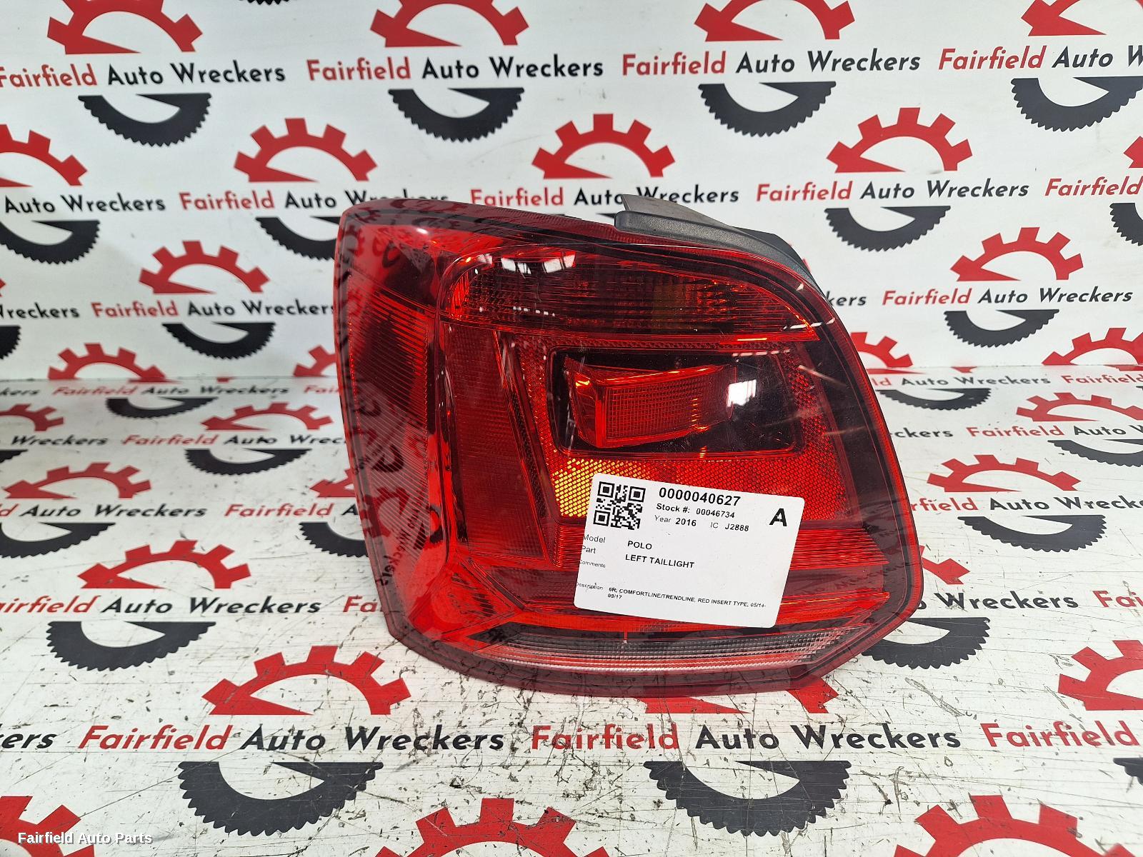 2014-2017 Volkswagen Polo Left Taillight
