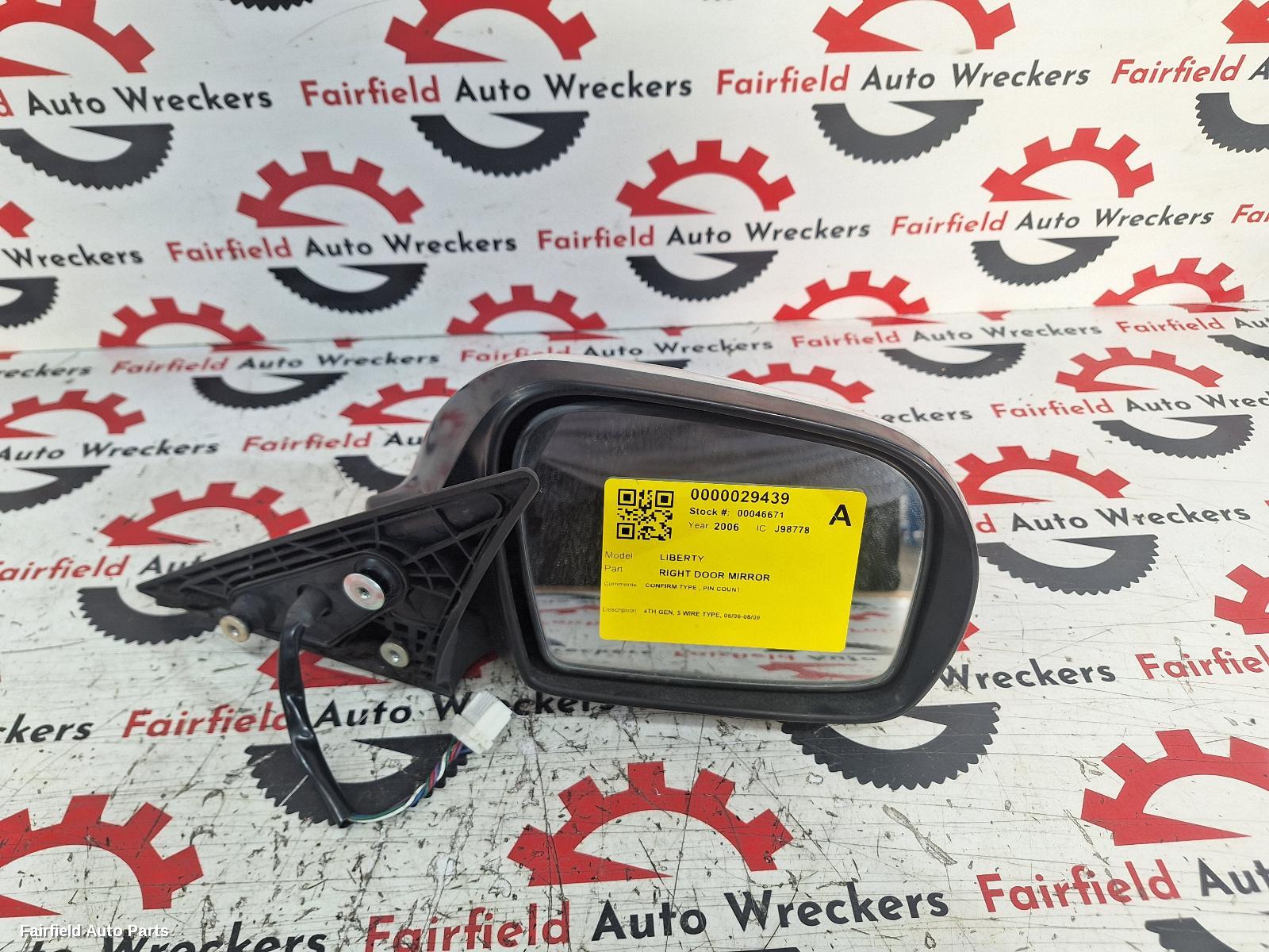 2006-2009 Subaru Liberty Right Door Mirror