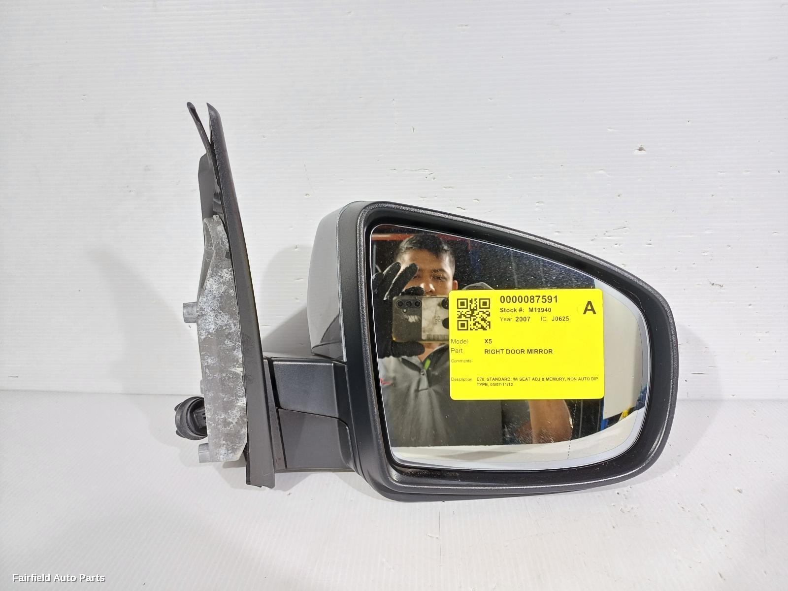 2007-2012 Bmw X5 Right Door Mirror