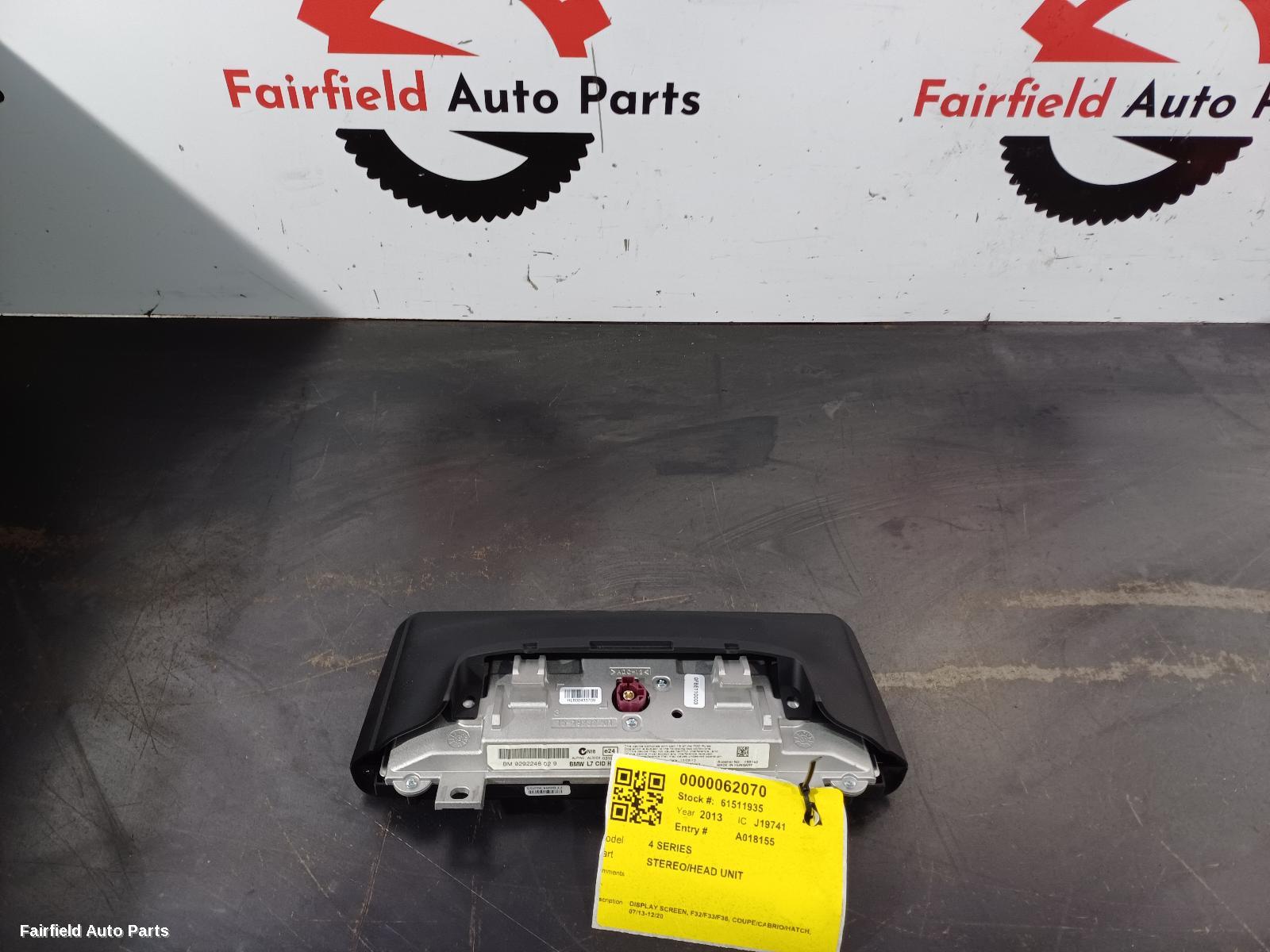 2013-2020 Bmw 4 Series Radio Cd Dvd Sat Tv