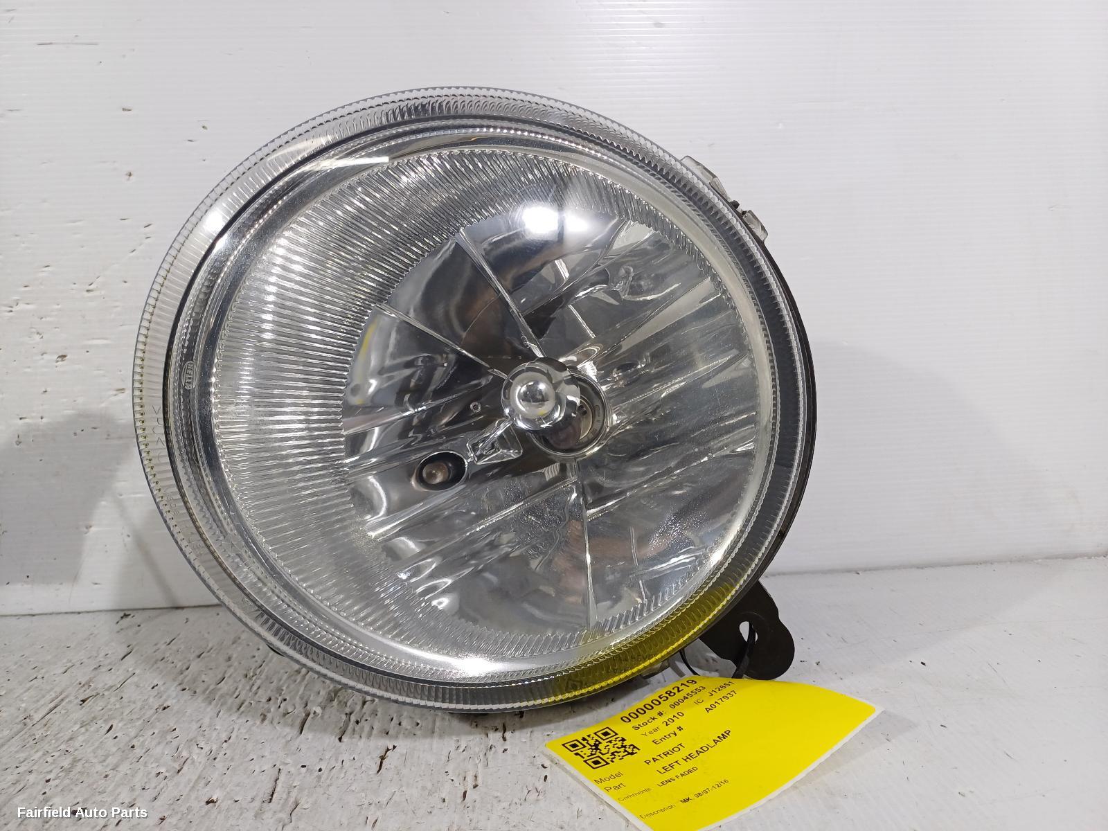 2007-2016 Jeep Patriot Left Headlamp