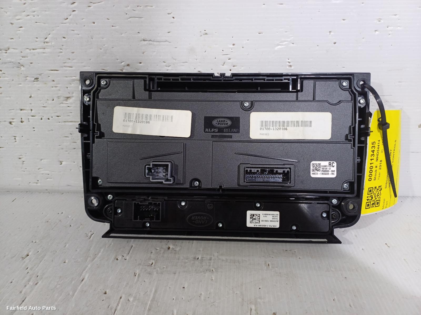 2015-2026 Land Rover Discovery Sport Heater Ac Controls
