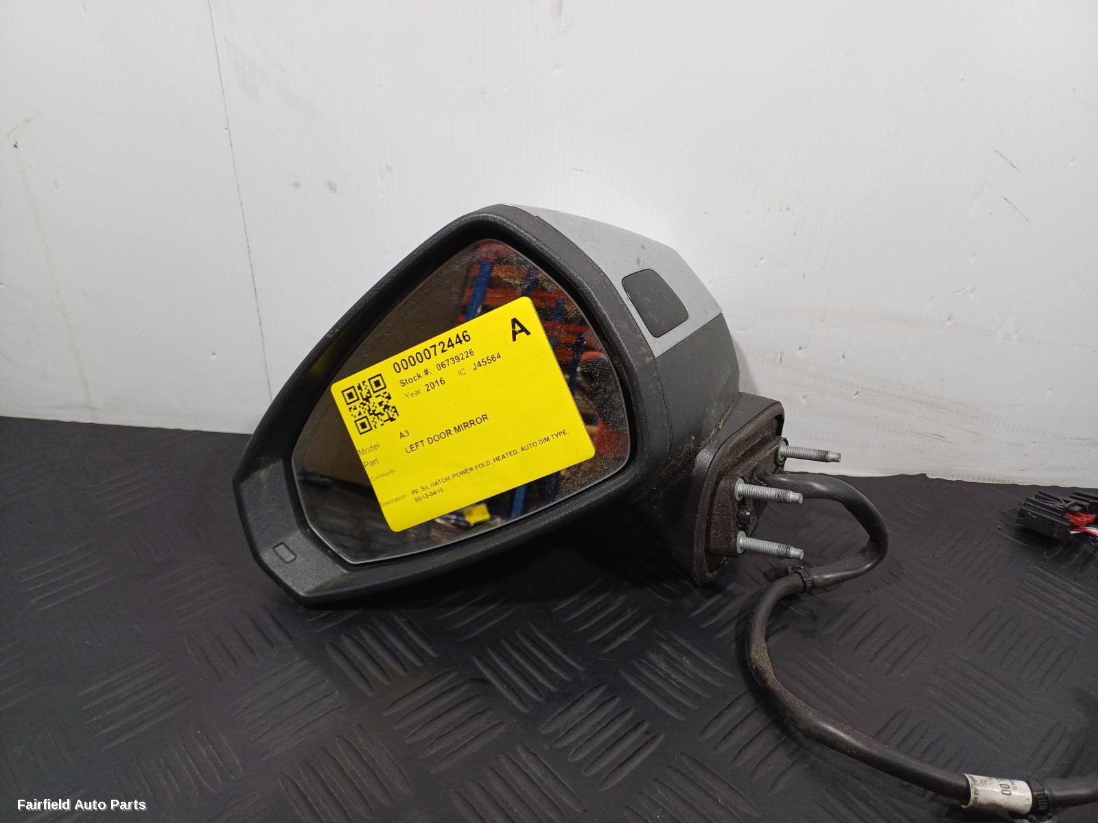 2013-2016 Audi A3 Left Door Mirror