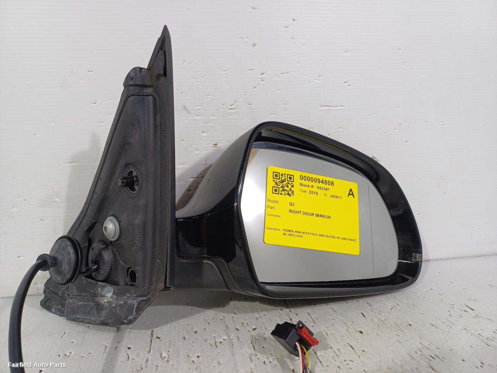 2012-2018 Audi Q3 Right Door Mirror