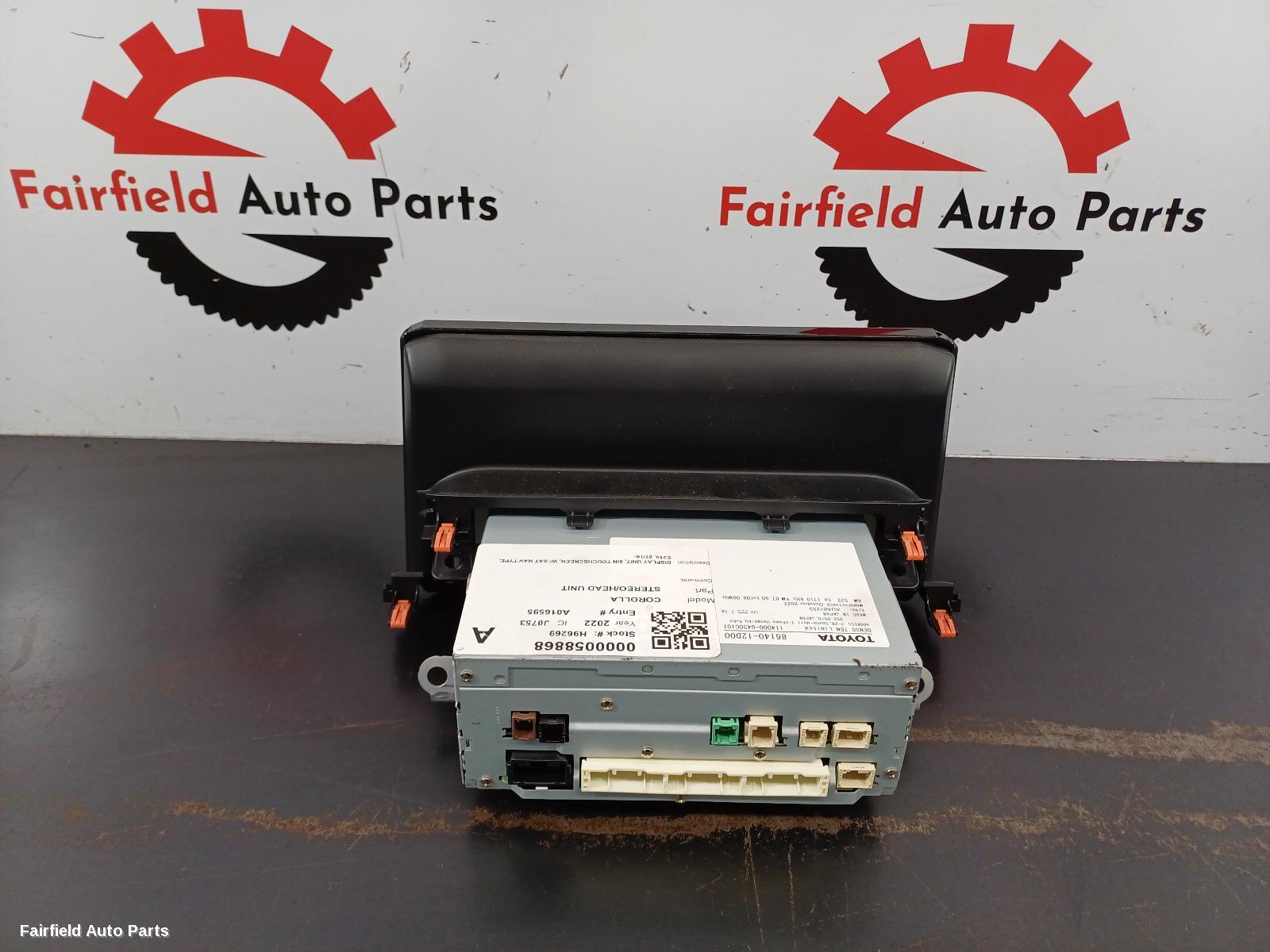 2018-2024 Toyota Corolla Radio Cd Dvd Sat Tv