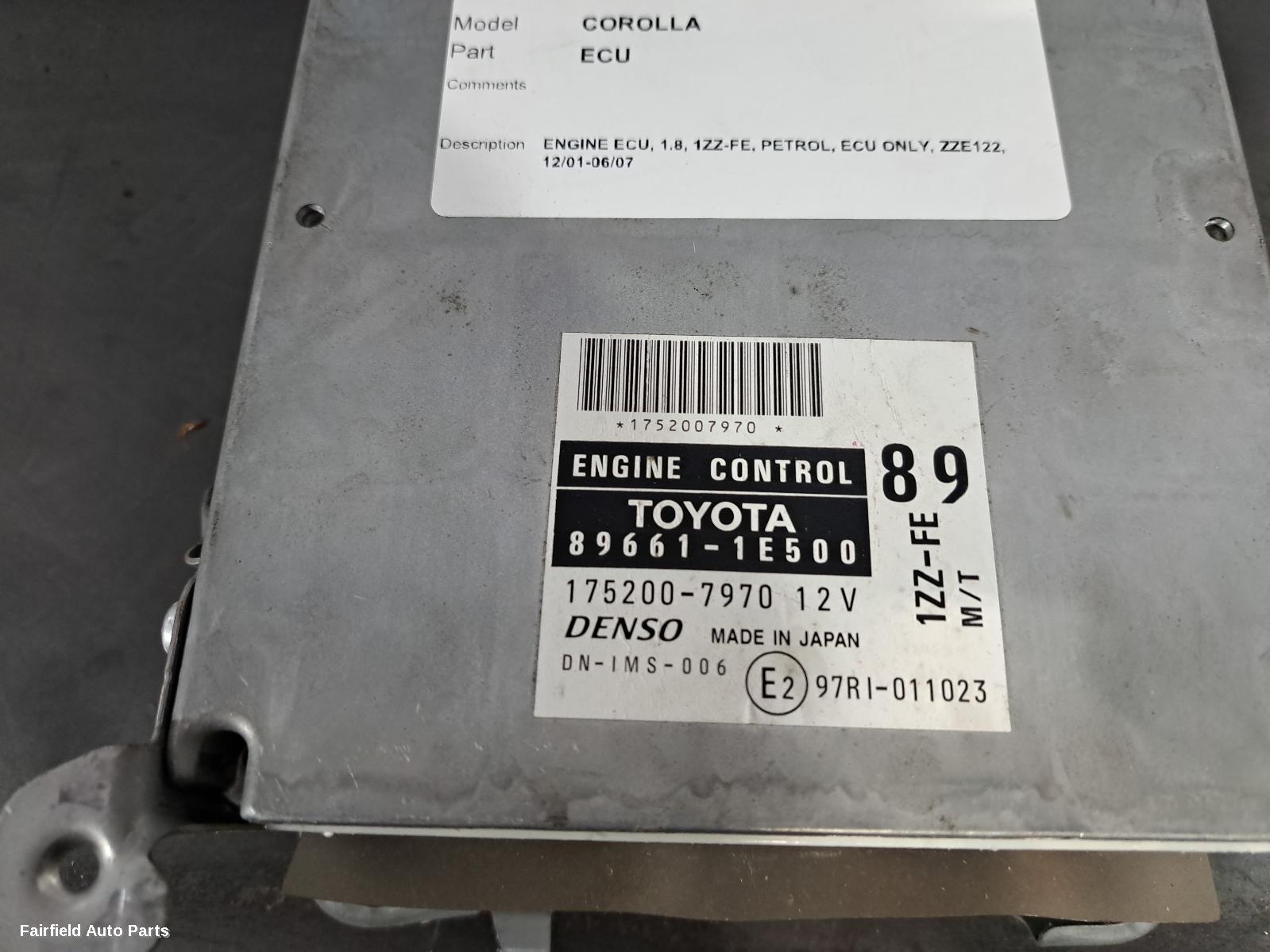 2001-2007 Toyota Corolla Ecu
