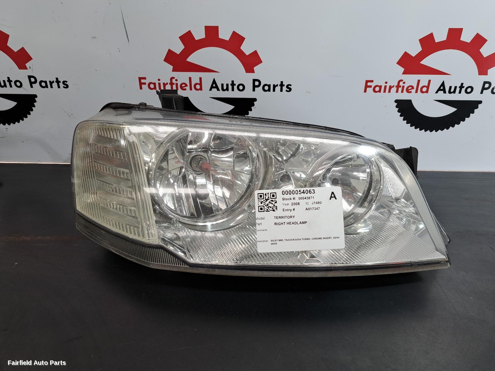 2004-2009 Ford Territory Right Headlamp