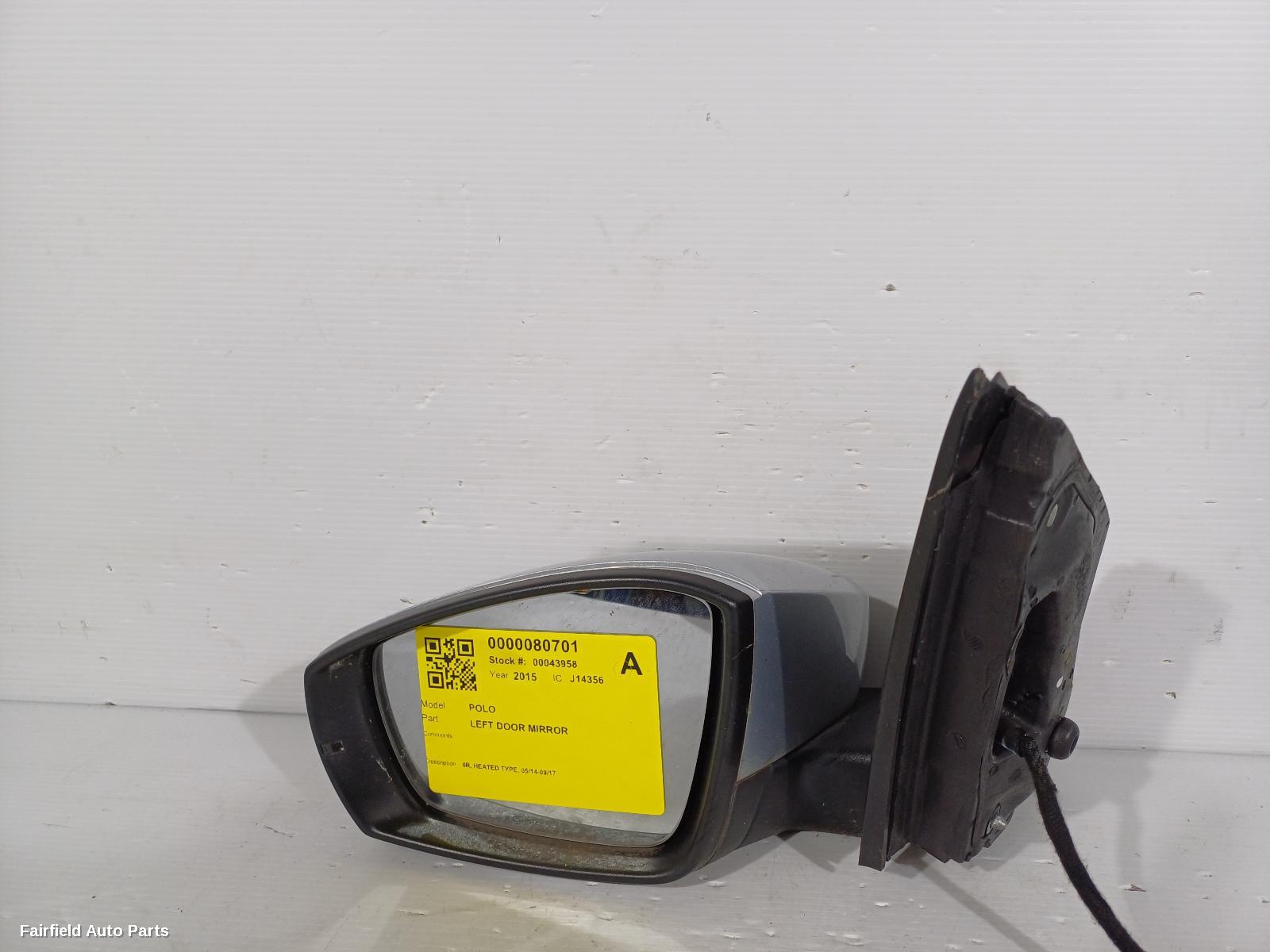 2014-2017 Volkswagen Polo Left Door Mirror