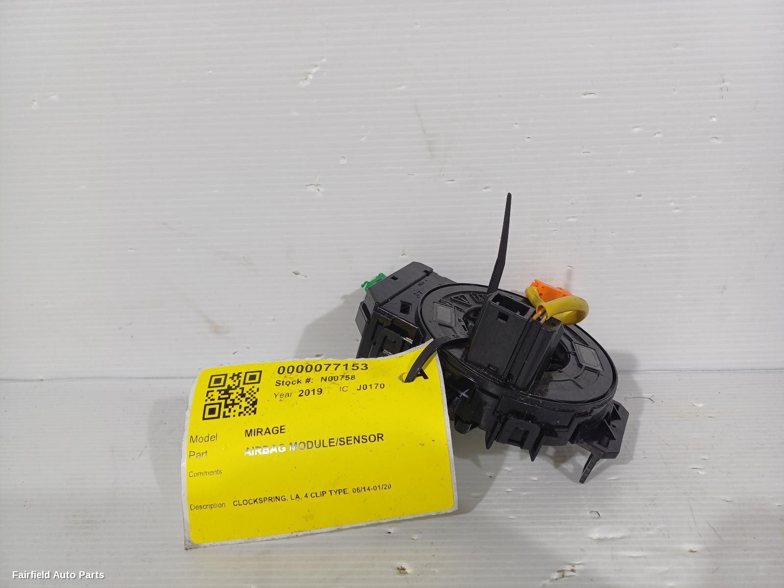 2014-2020 Mitsubishi Mirage Airbag Module Sensor