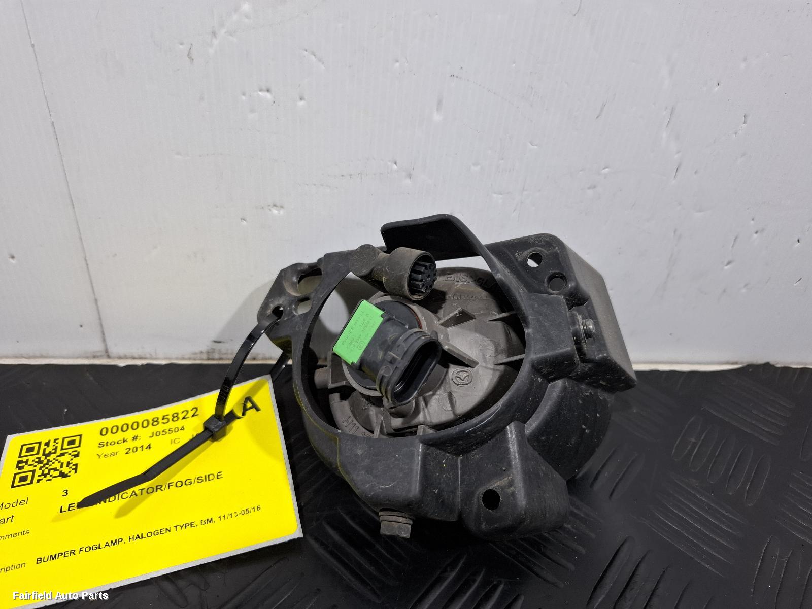 2013-2016 Mazda 3 Left Indicator Fog Side