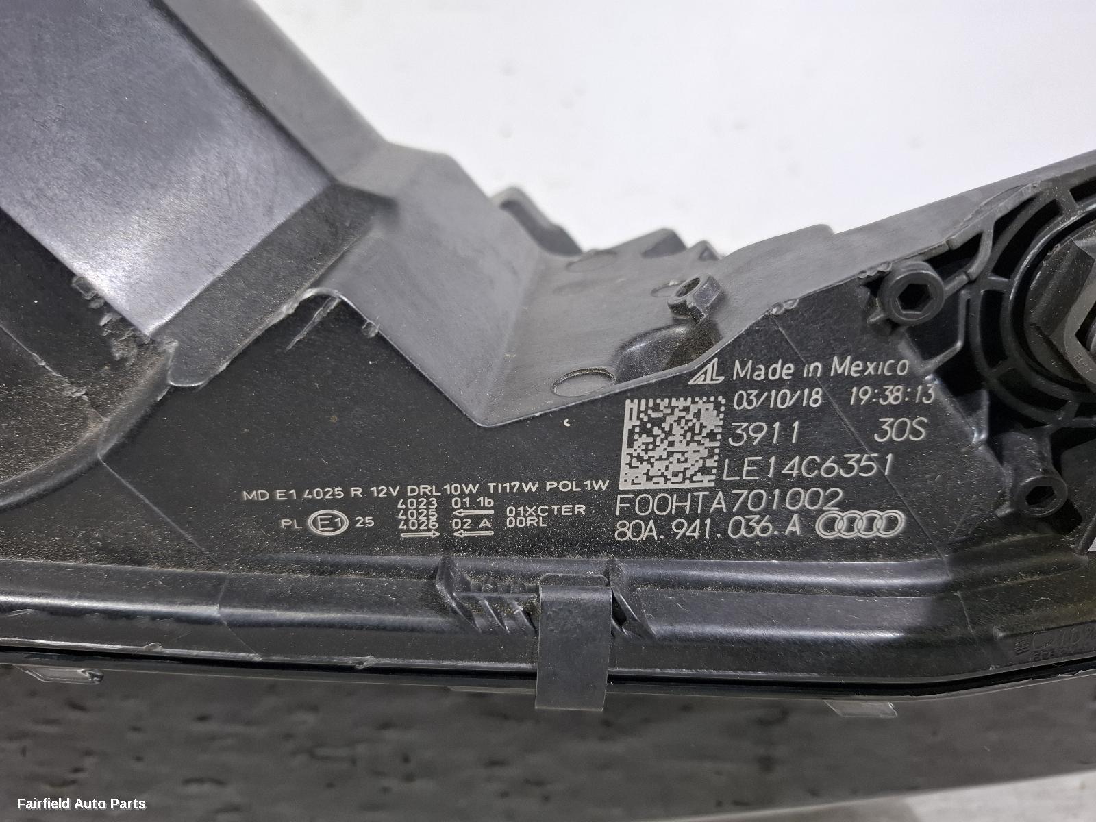 2017-2020 Audi Q5 Right Headlamp