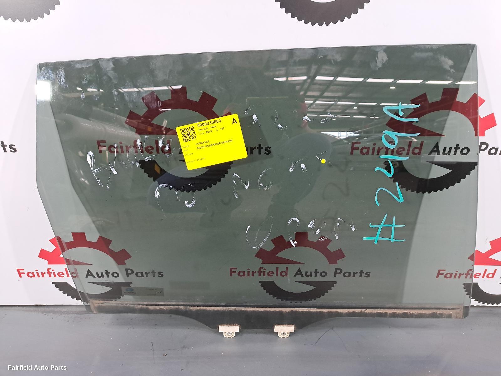 2018-2024 Subaru Forester Right Rear Door Window