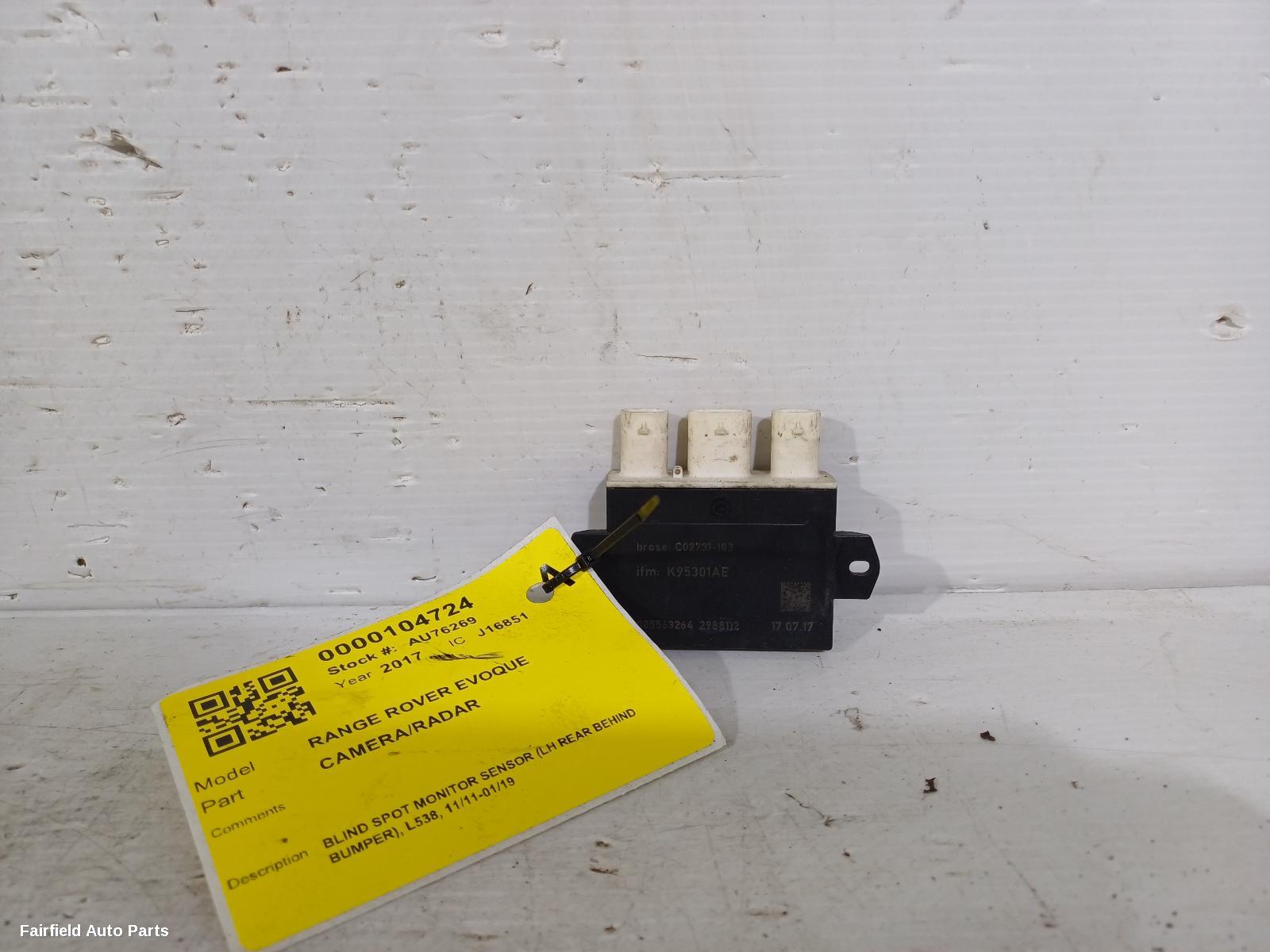 2011-2019 Land Rover Rangerover Evoque Reverse Camera