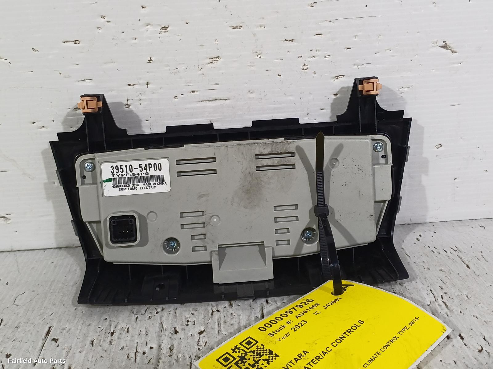 2015-2025 Suzuki Vitara Heater Ac Controls