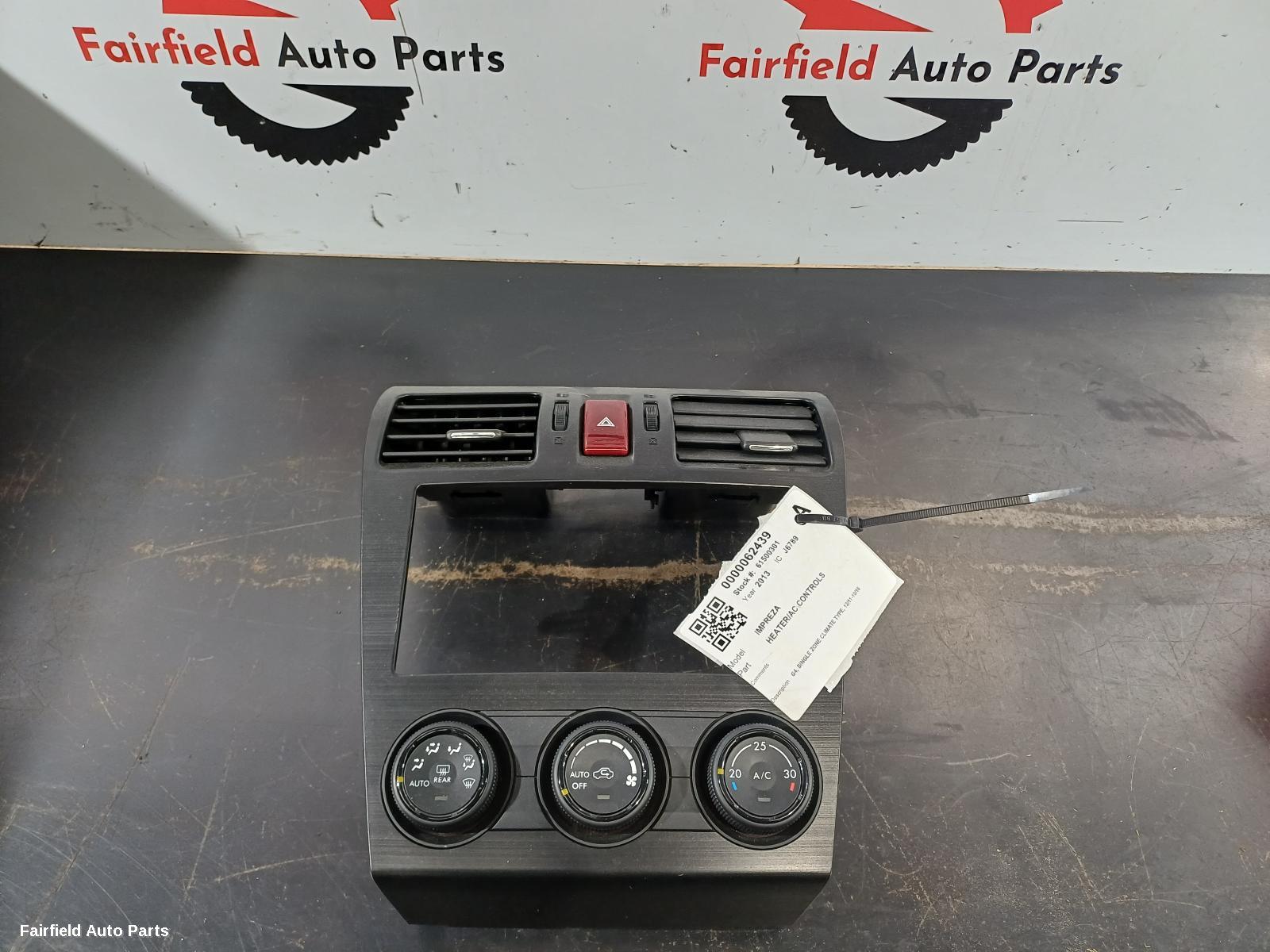 2011-2016 Subaru Impreza Heater Ac Controls