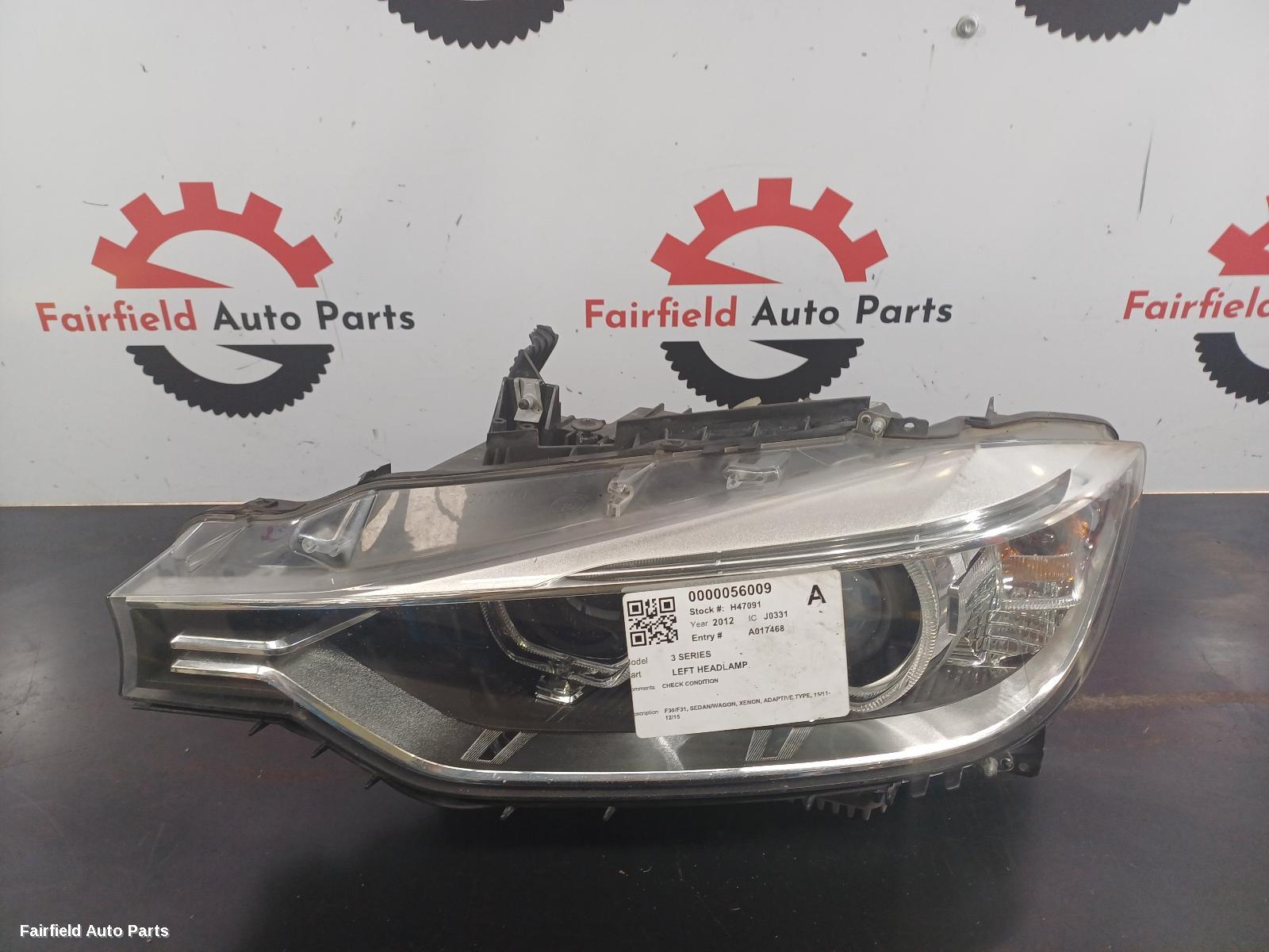 2011-2015 Bmw 3 Series Left Headlamp