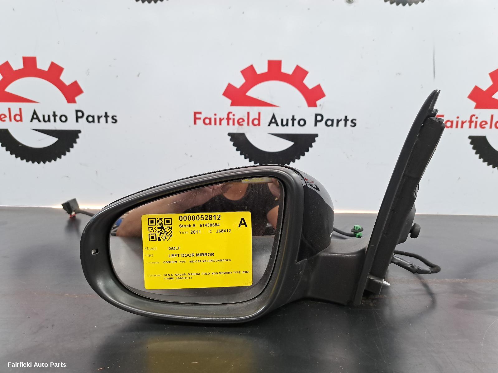 2009-2013 Volkswagen Golf Left Door Mirror