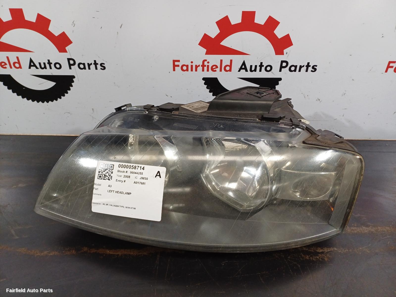 2004-2008 Audi A3 Left Headlamp