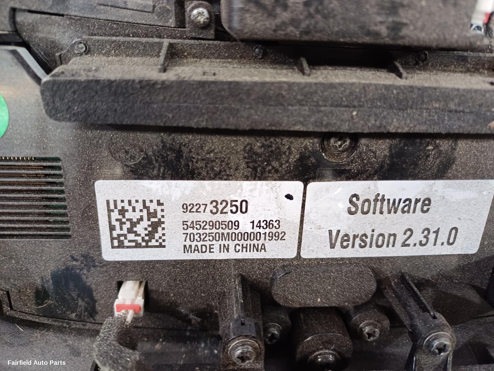 2013-2017 Holden Commodore Heater Ac Controls