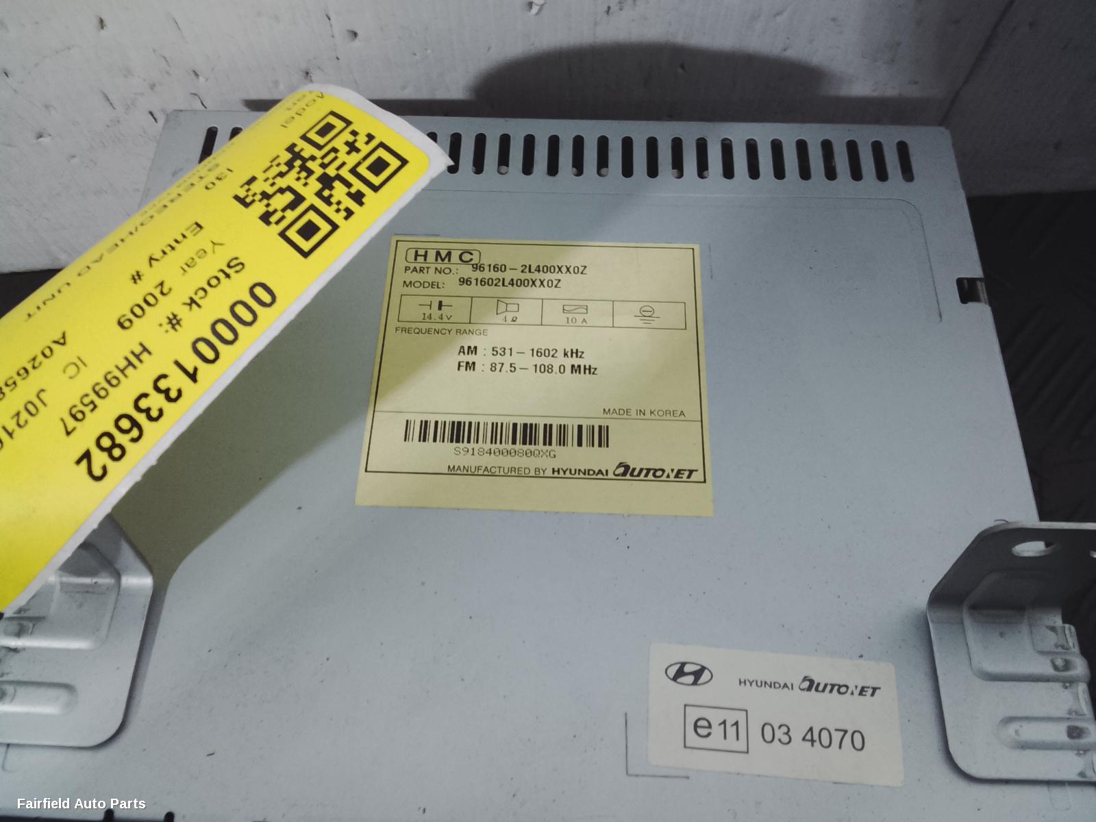 2007-2012 Hyundai I30 Radio Cd Dvd Sat Tv