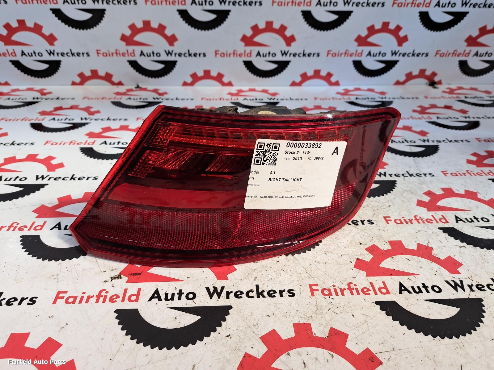 2013-2016 Audi A3 Right Taillight