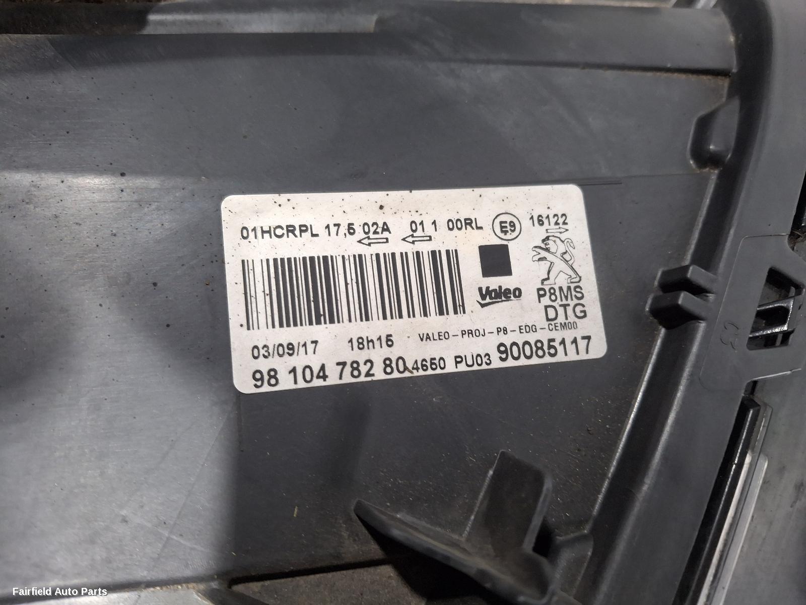 2016-2020 Peugeot 3008 Right Headlamp