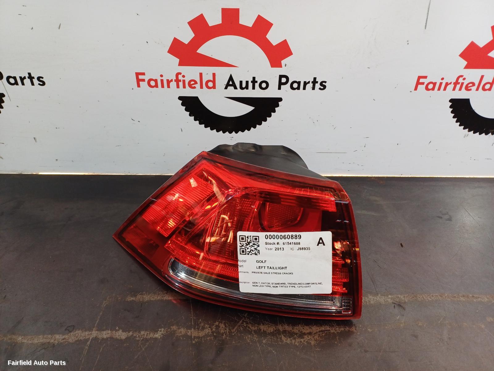 2012-2017 Volkswagen Golf Left Taillight