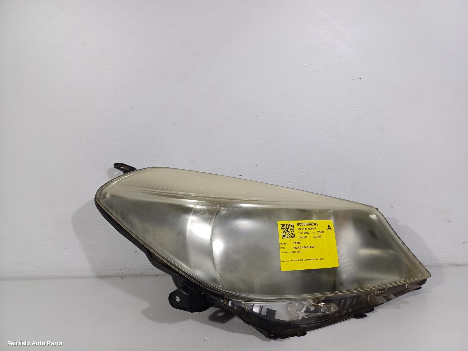 2011-2014 Toyota Yaris Right Headlamp