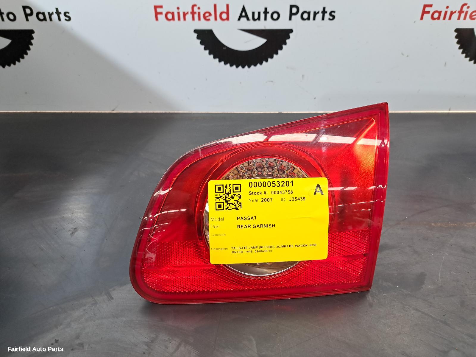2006-2010 Volkswagen Passat Rear Garnish