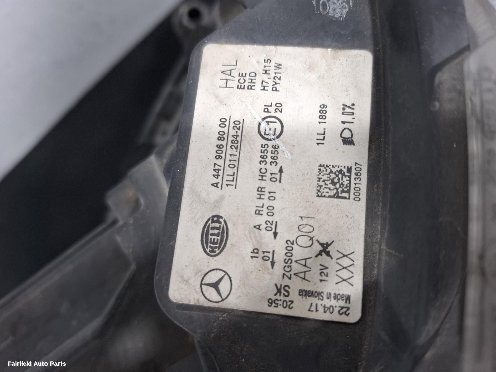 2015-2025 Mercedes Vito Right Headlamp