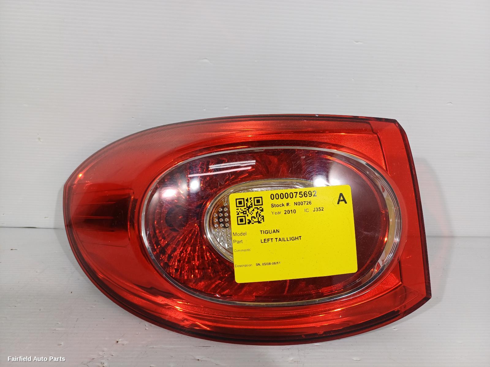 2008-2011 Volkswagen Tiguan Left Taillight
