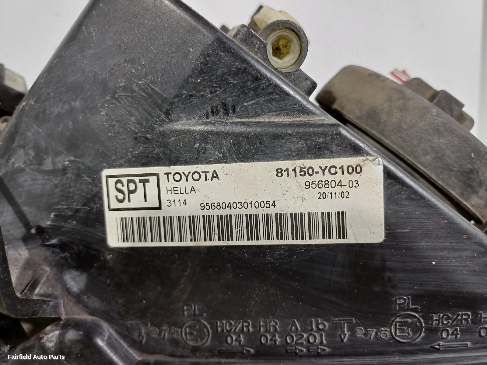 2002-2004 Toyota Camry Left Headlamp