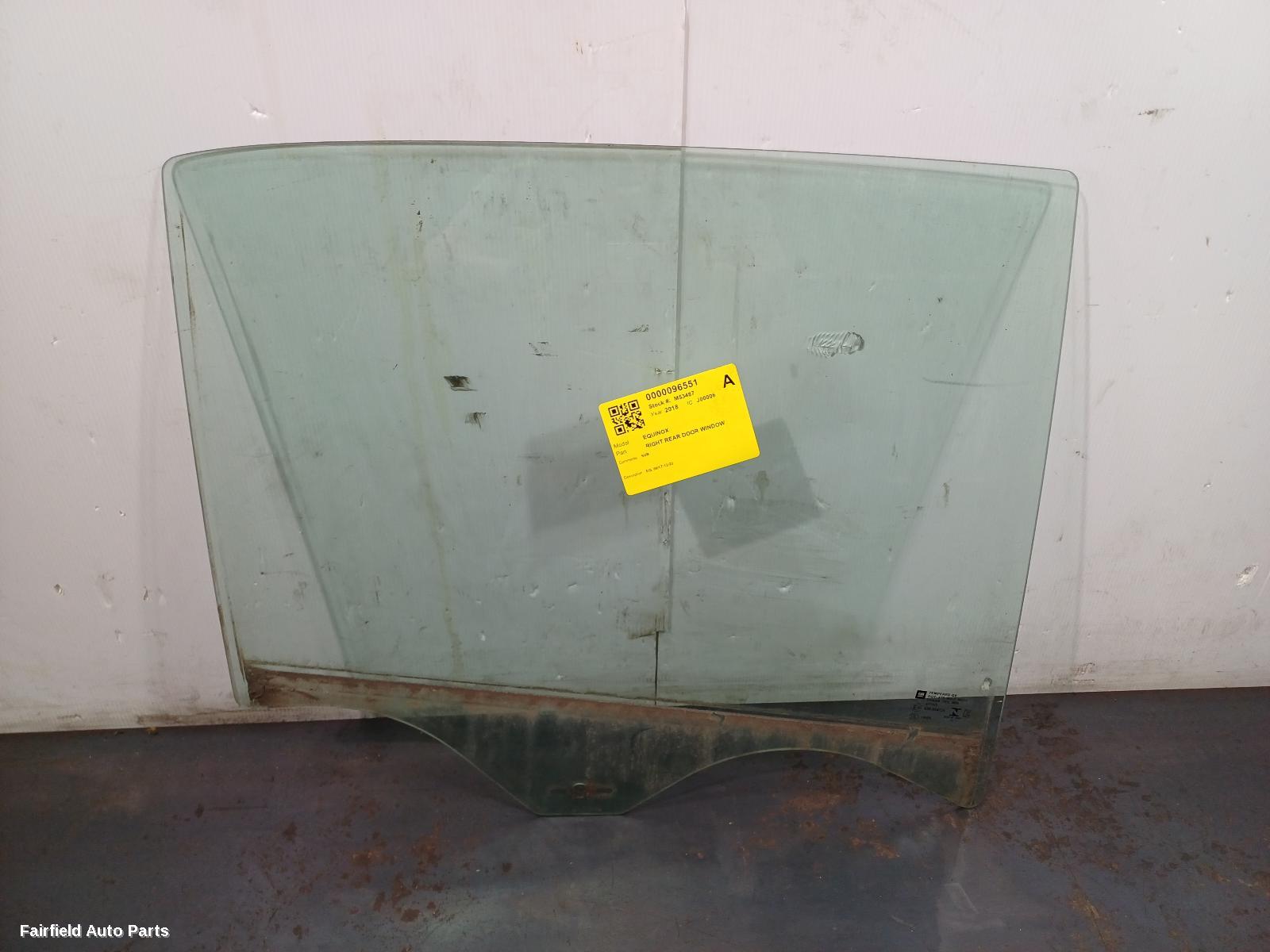 2017-2020 Holden Equinox Right Rear Door Window