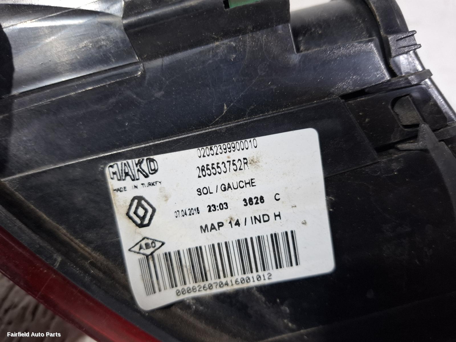 2013-2019 Renault Clio Left Taillight