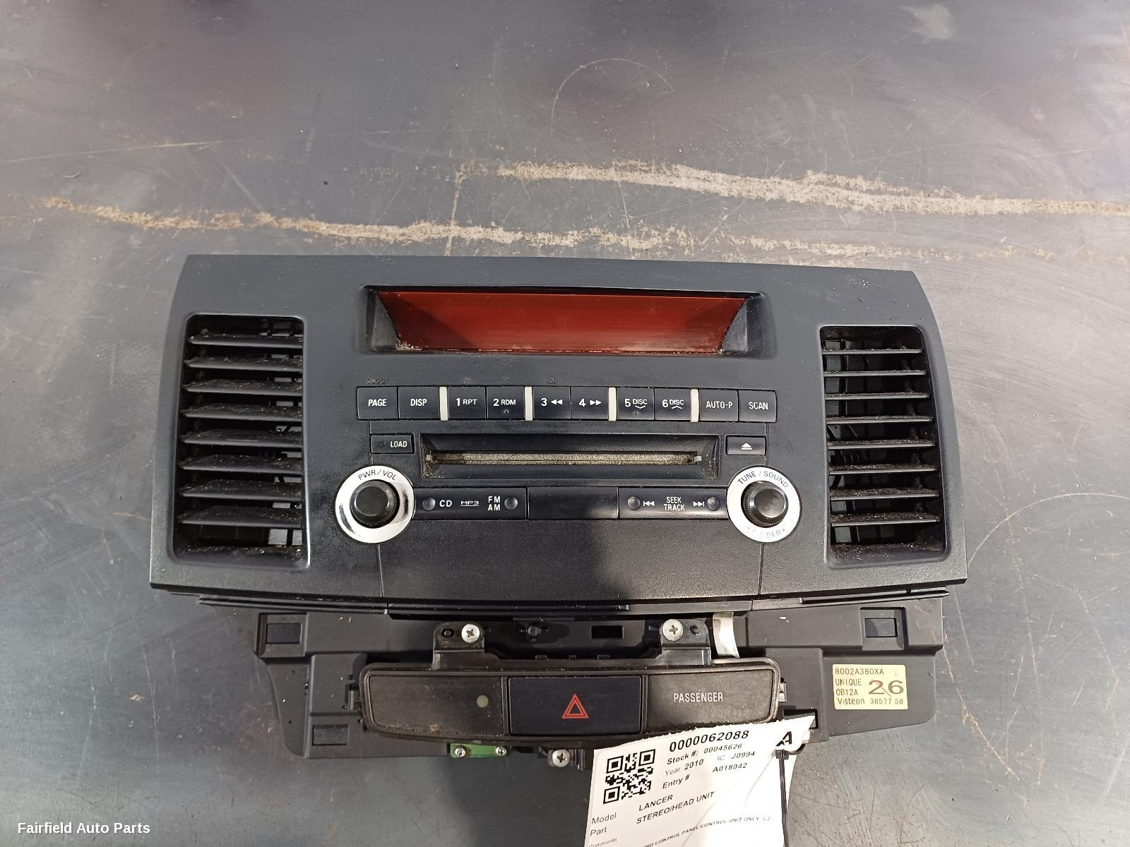 2007-2012 Mitsubishi Lancer Radio Cd Dvd Sat Tv
