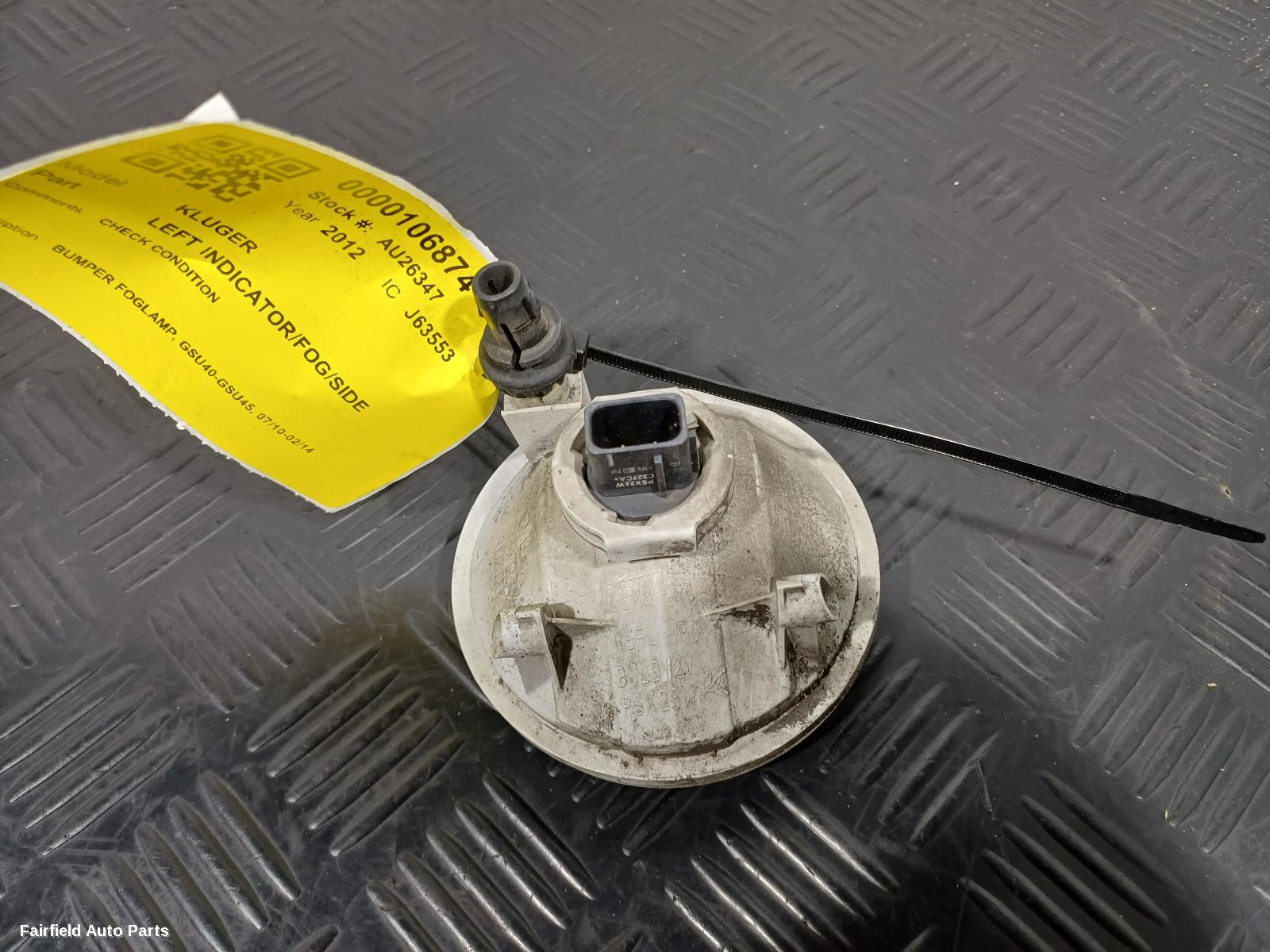 2010-2014 Toyota Kluger Left Indicator Fog Side