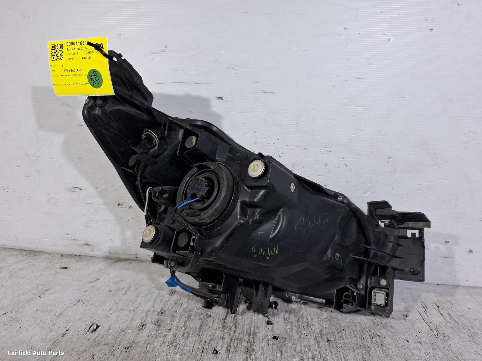 2014-2019 Mazda 2 Left Headlamp