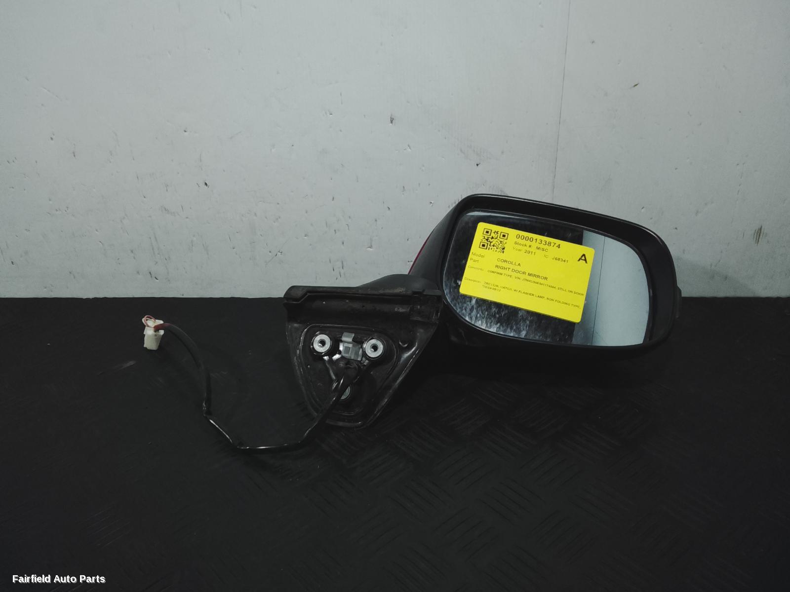 2009-2012 Toyota Corolla Right Door Mirror