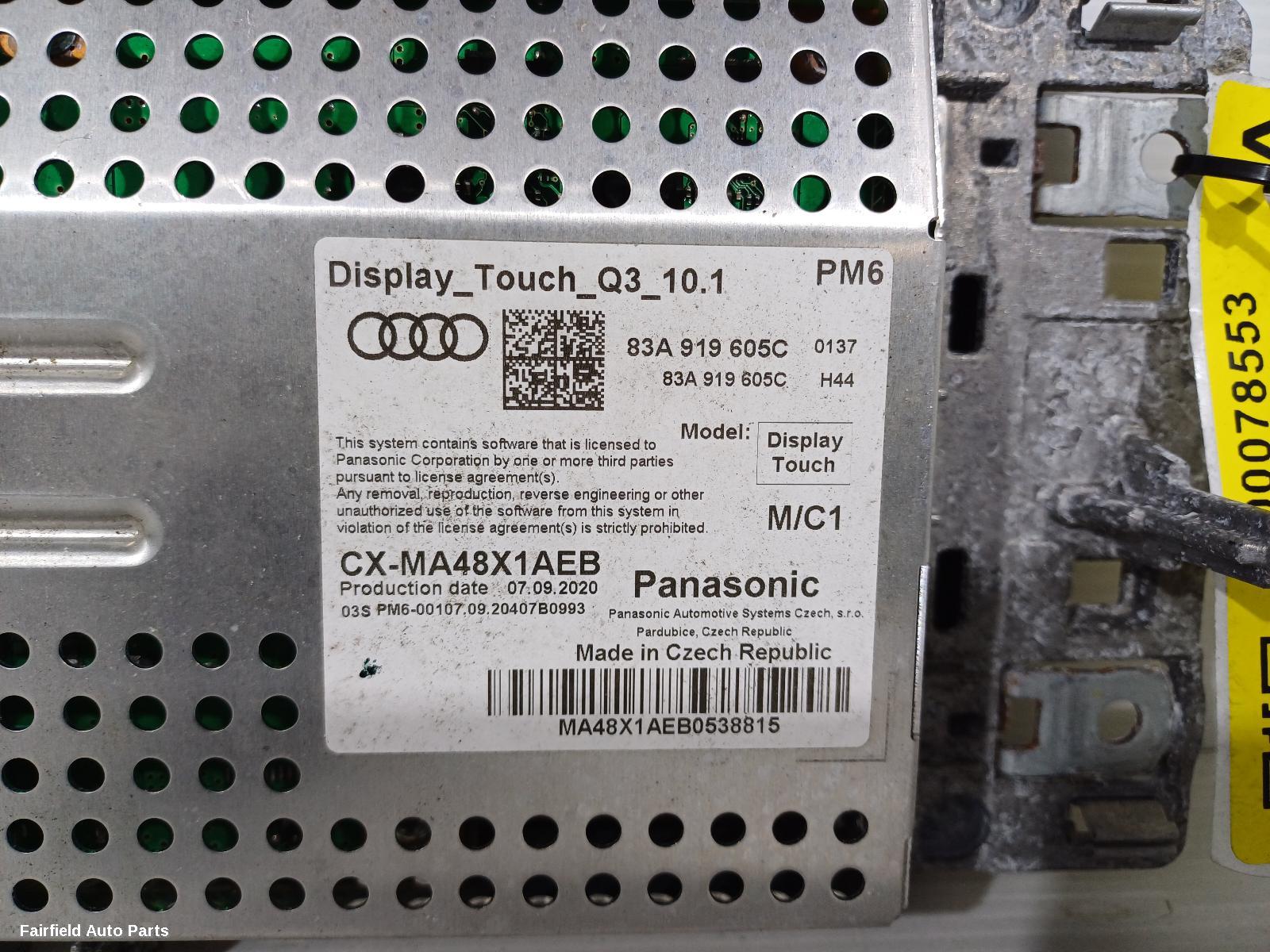 2019-2023 Audi Q3 Radio Cd Dvd Sat Tv
