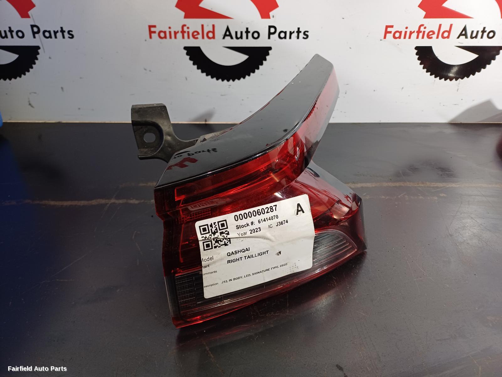 2022-2024 Nissan Qashqai Right Taillight